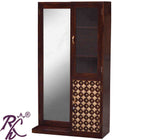 Solid Wood Dressing Brass Bakhra Design Almirah With Stool
