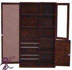 Solid Wood Dressing Brass Bakhra Design Almirah With Stool