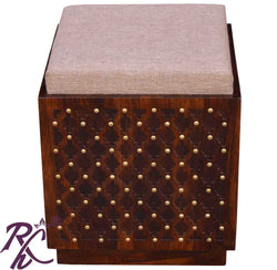 Solid Wood Jiksa Jali Design Dressing Stool