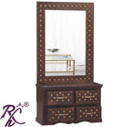 Solid Wood Brass Work 4 Drawer Dresser
