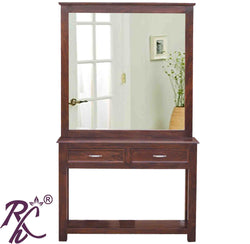 Solid Wood 2 Drawer Mirror Dresser