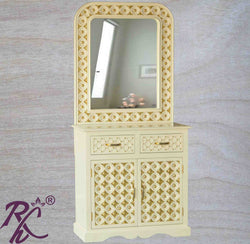 Solid Wood Brass Work Dressing Table Finish Duco Paint