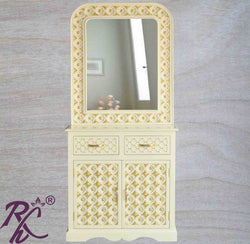 Solid Wood Brass Work Dressing Table Finish Duco Paint