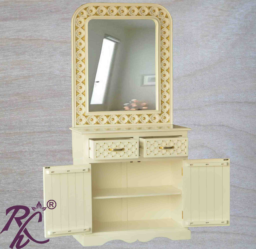 Solid Wood Brass Work Dressing Table Finish Duco Paint