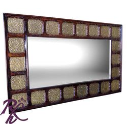 Solid Wooden Brass Work Mirror Frame