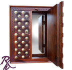 Solid Wooden Wood Bakhra Design Mirror Frame