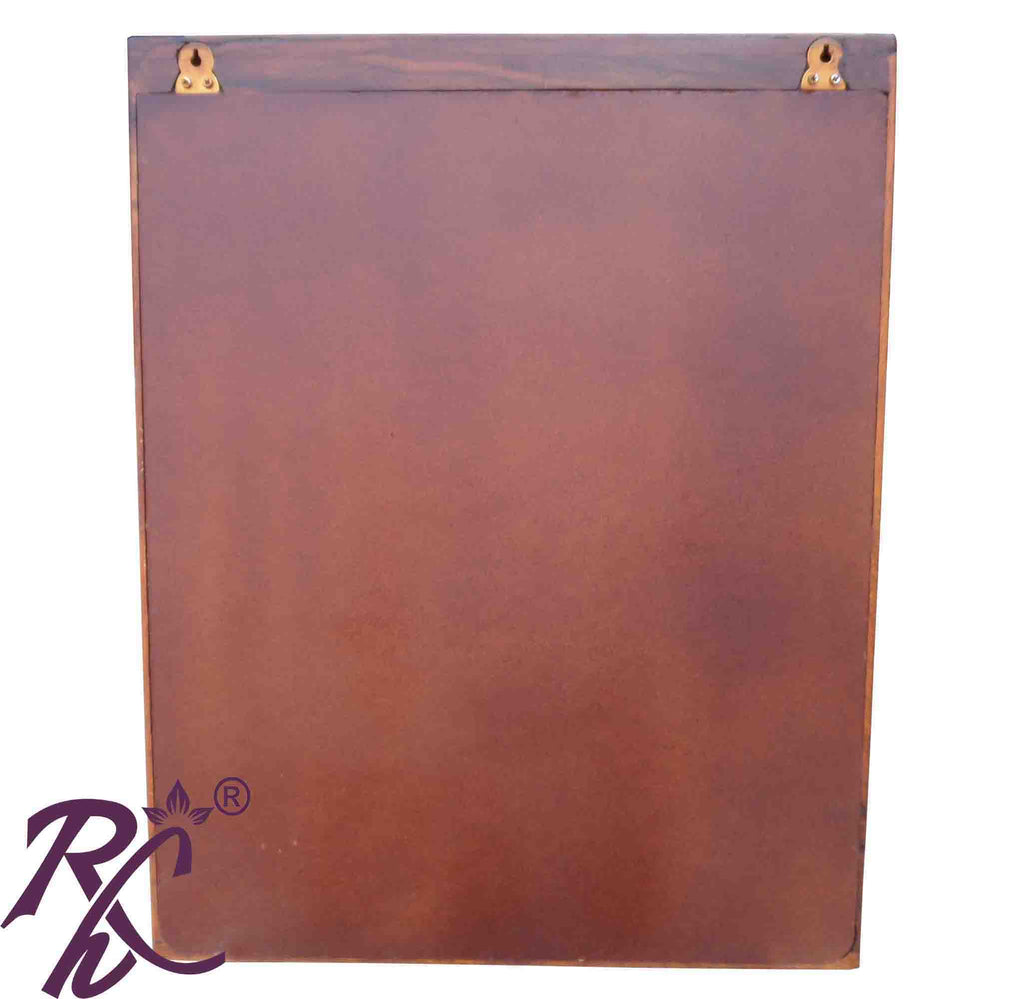 Solid Wooden Wood Bakhra Design Mirror Frame