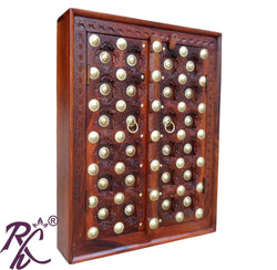 Solid Wooden Wood Bakhra Design Mirror Frame