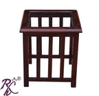 Solid Wood Wooden Lamp Table | Lamp Side Table | Side End Table  Glass Top
