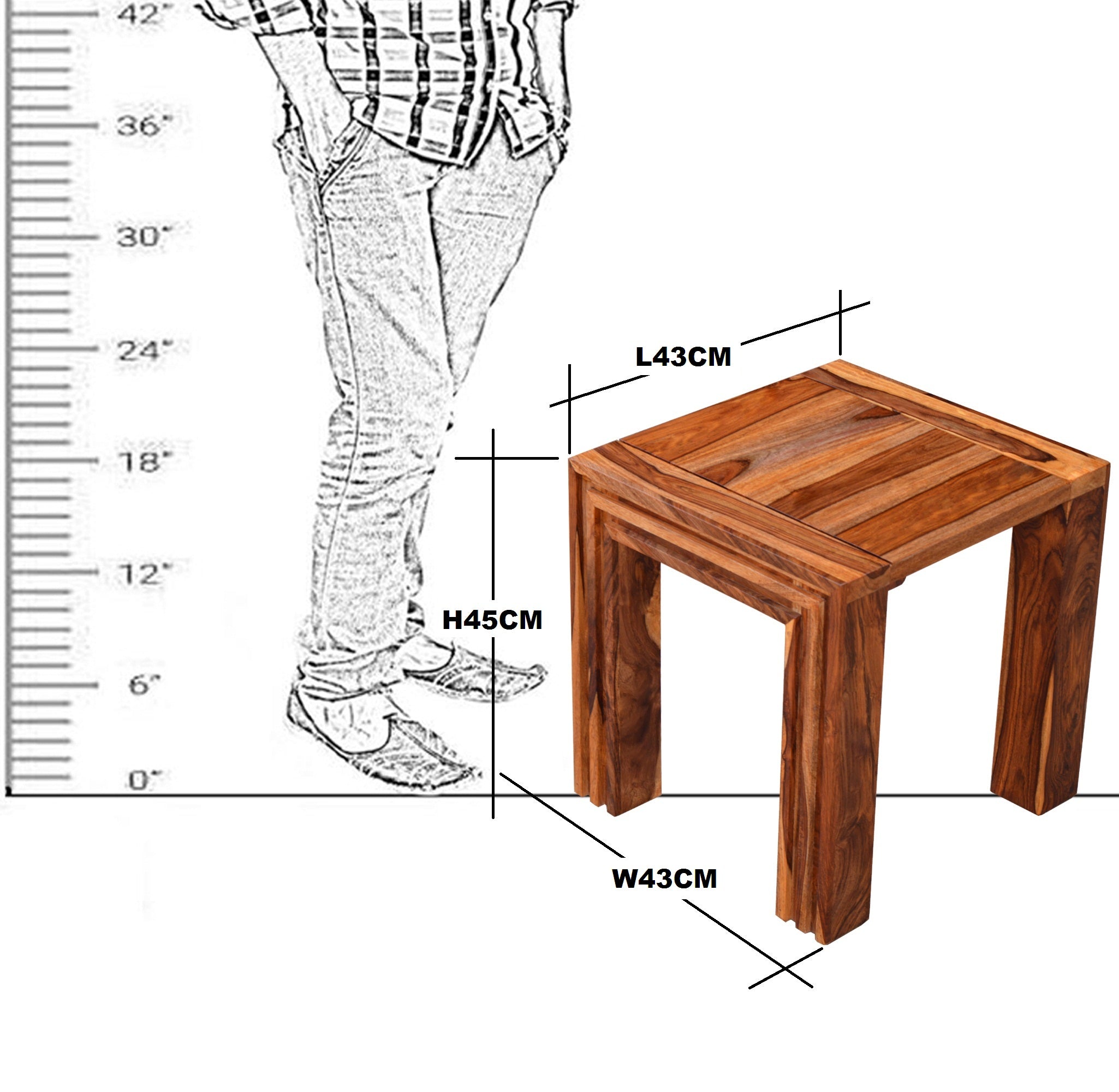 Solid Wood Wooden Lamp Table | Lamp Side Table | Side End Table