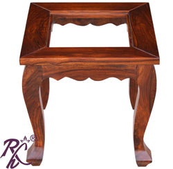 Solid Wood Wooden Lamp Table | Lamp Side Table | Side End Table  Glass Top