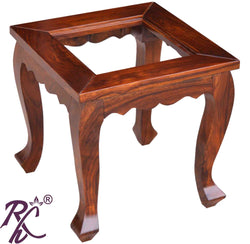 Solid Wood Wooden Lamp Table | Lamp Side Table | Side End Table  Glass Top