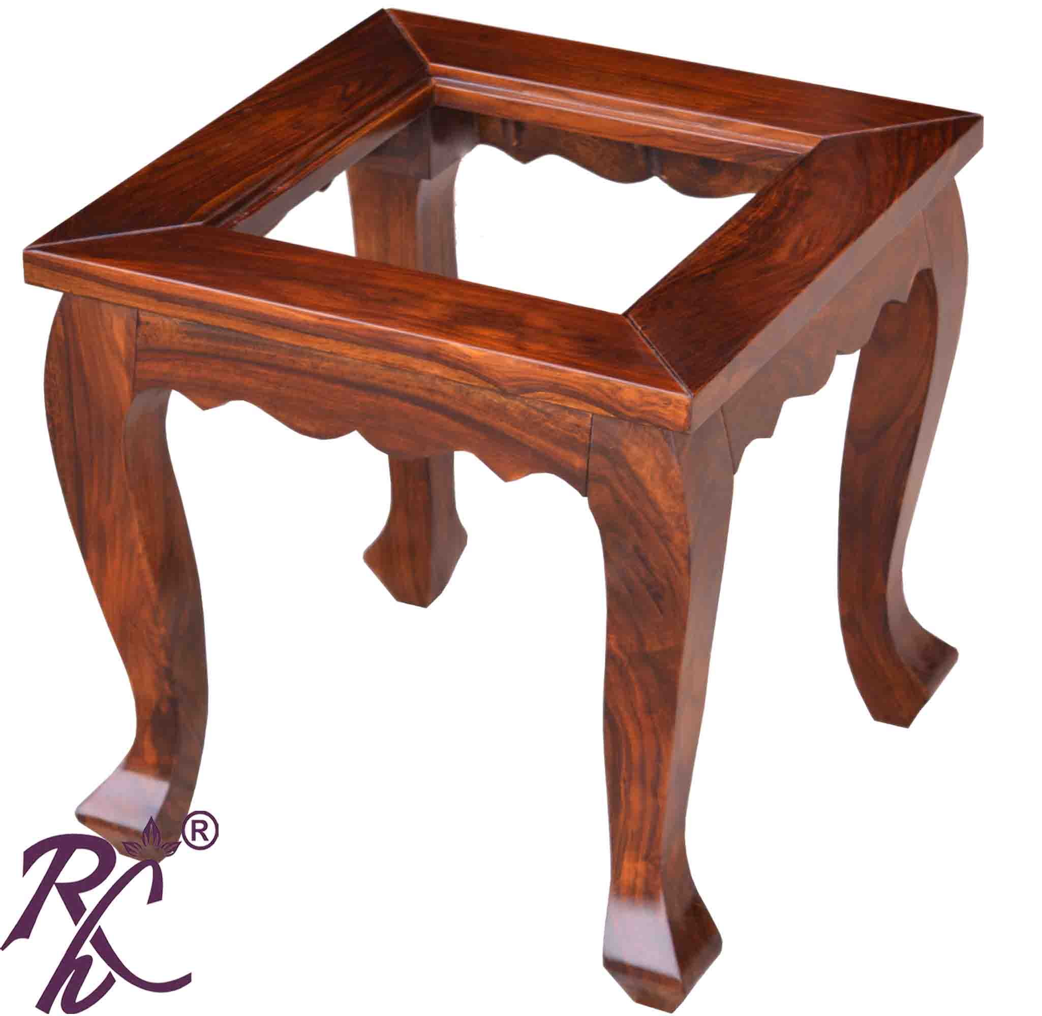 Solid Wood Wooden Lamp Table | Lamp Side Table | Side End Table  Glass Top