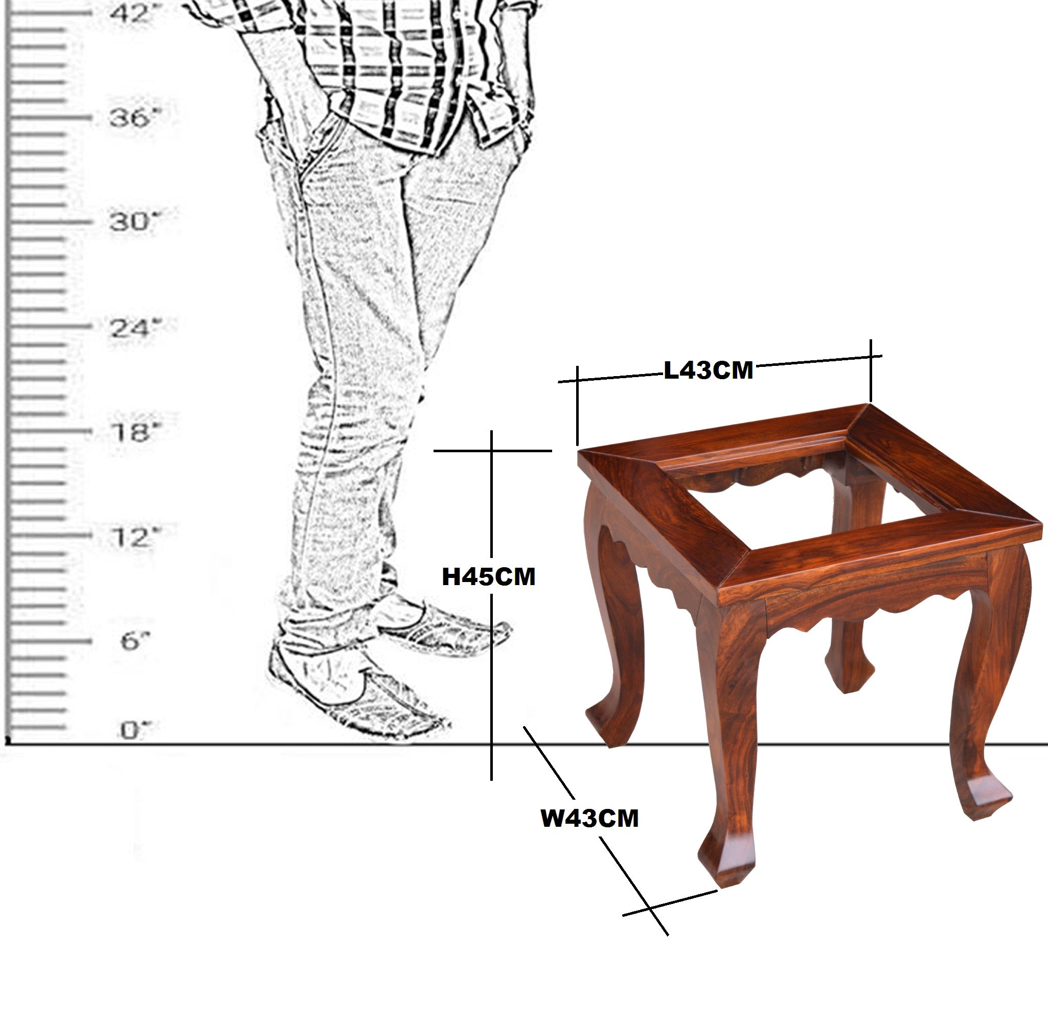 Solid Wood Wooden Lamp Table | Lamp Side Table | Side End Table  Glass Top