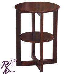 Solid Wood Wooden Lamp Table With Shelf | Lamp Side Table With Shelf | Side End Table With Shelf