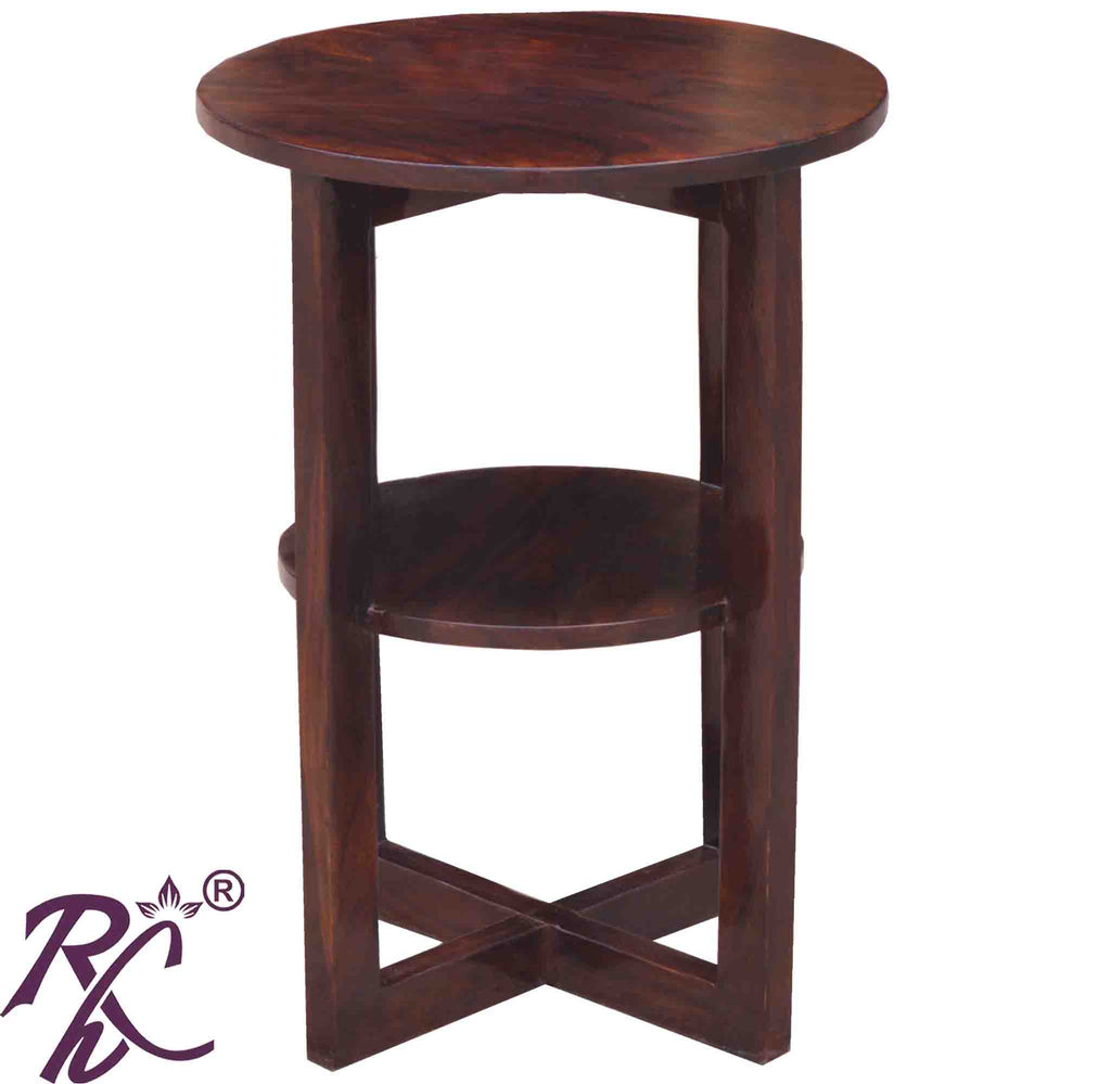 Solid Wood Wooden Lamp Table With Shelf | Lamp Side Table With Shelf | Side End Table With Shelf