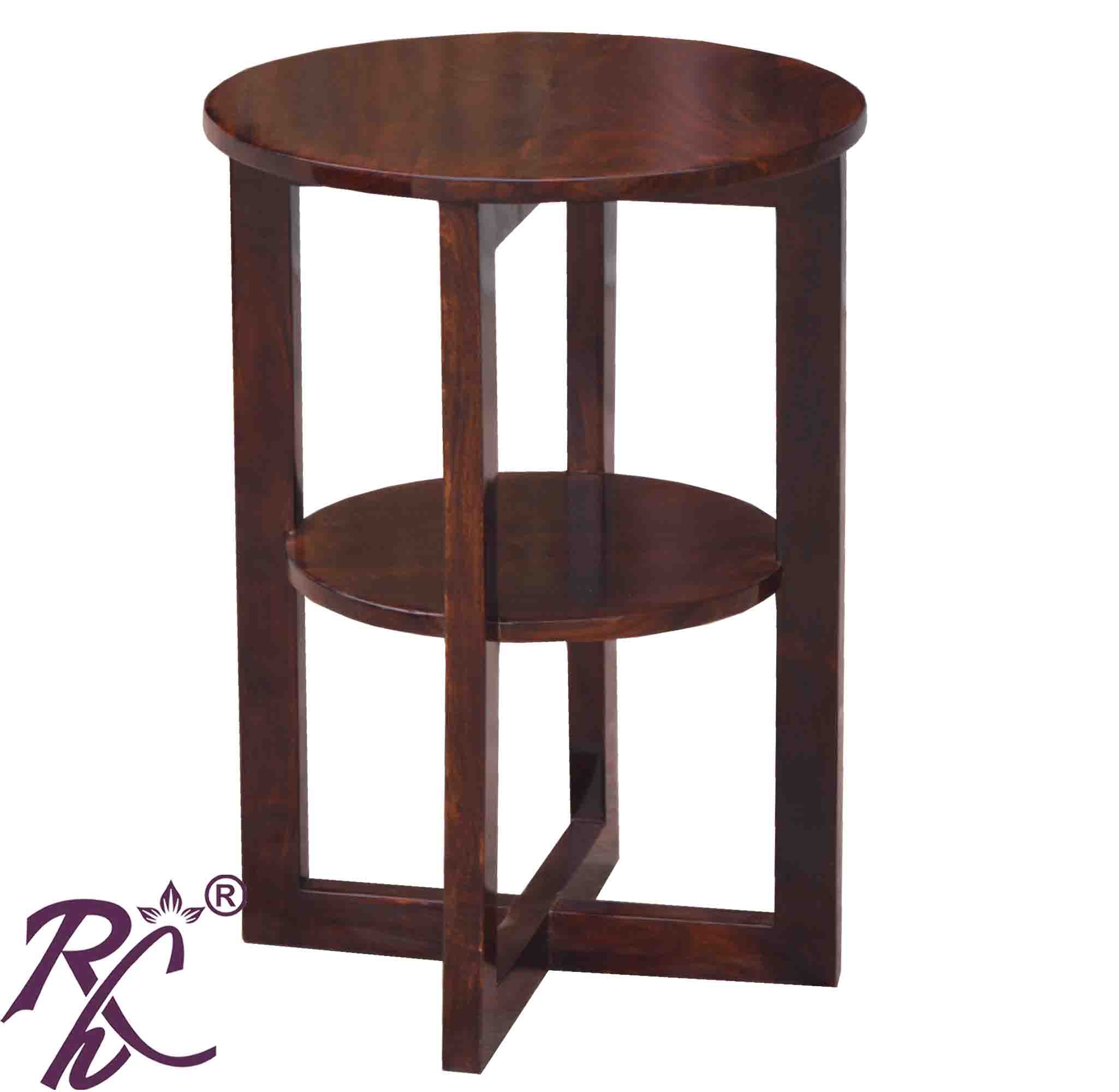 Solid Wood Wooden Lamp Table With Shelf | Lamp Side Table With Shelf | Side End Table With Shelf