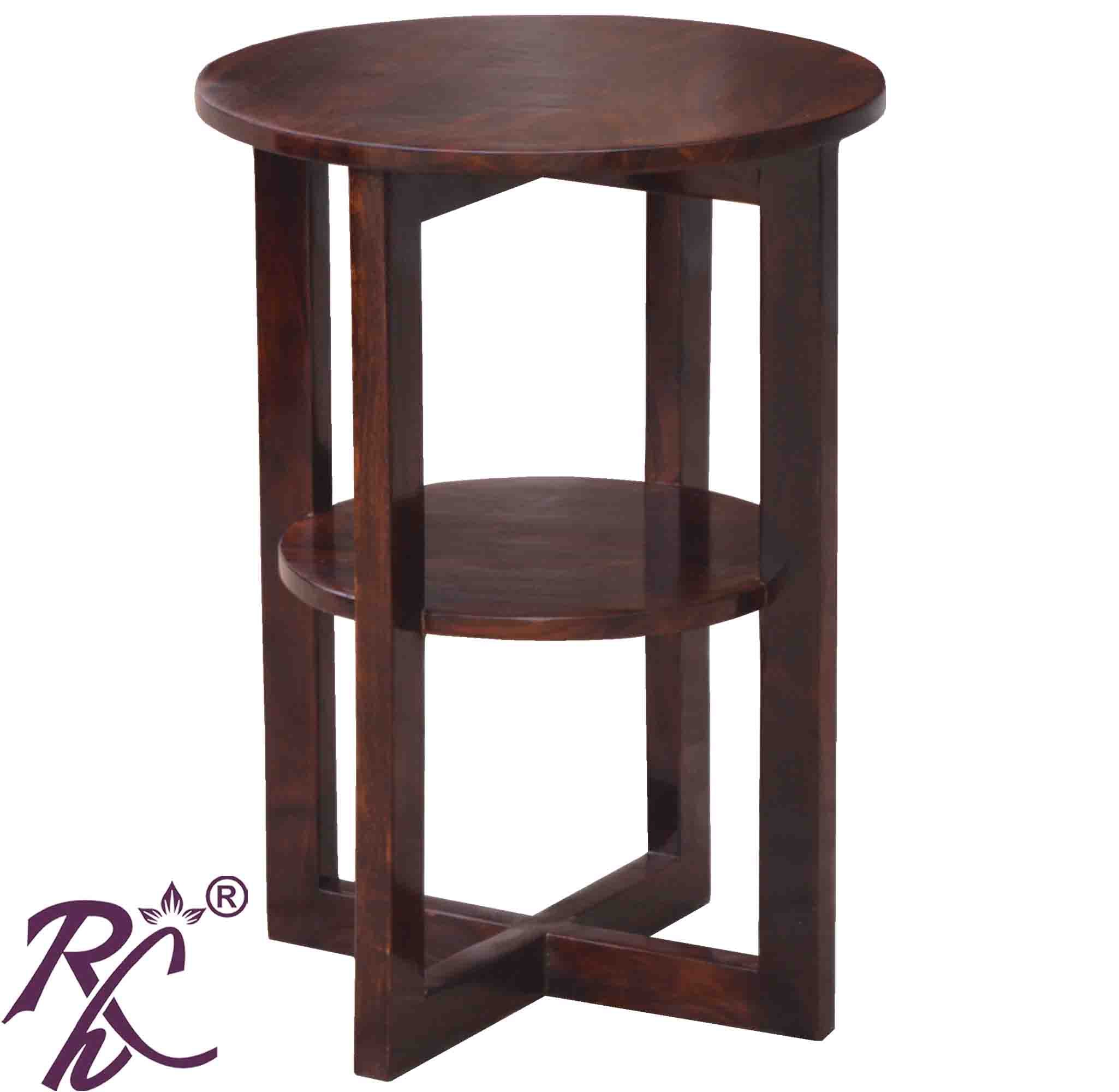 Solid Wood Wooden Lamp Table With Shelf | Lamp Side Table With Shelf | Side End Table With Shelf