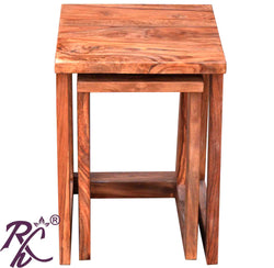 Solid Wood Wooden Lamp Table | Lamp Side Table | Side End Table | Zee Nesting Table