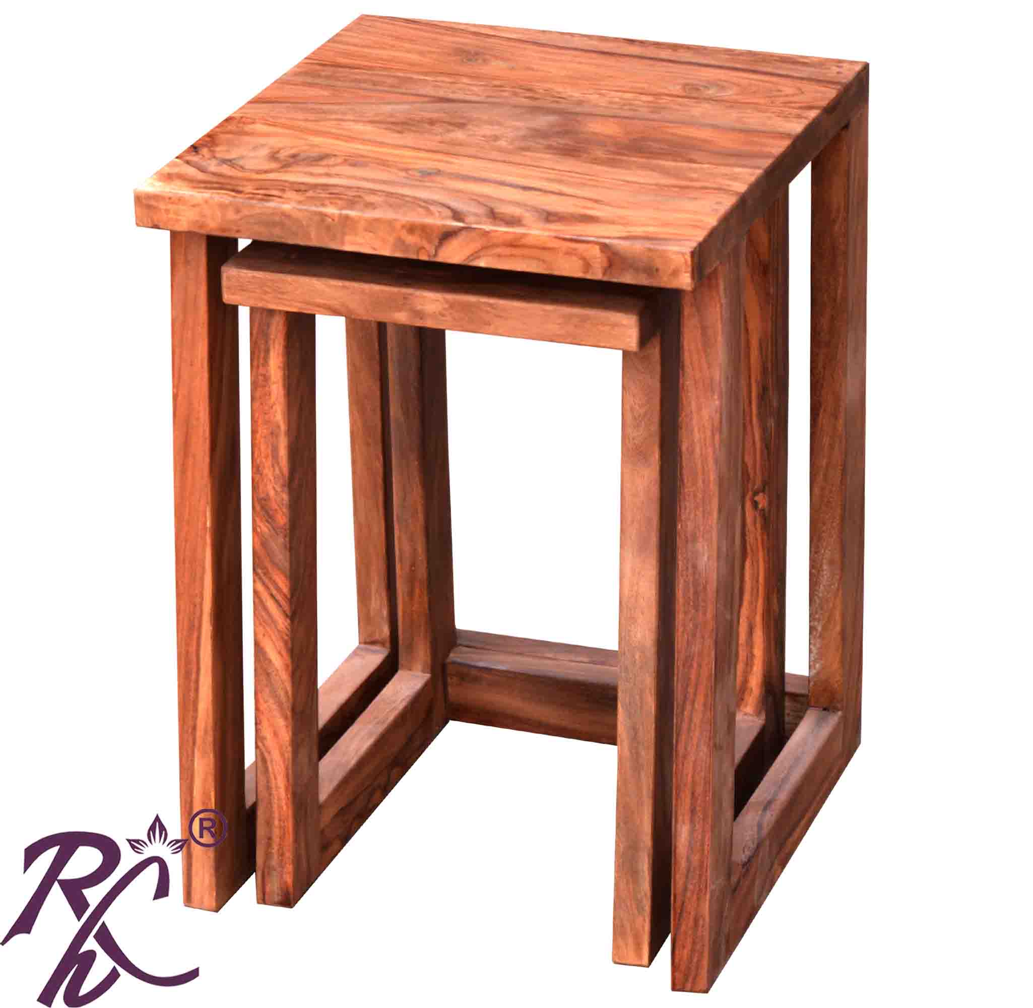 Solid Wood Wooden Lamp Table | Lamp Side Table | Side End Table | Zee Nesting Table