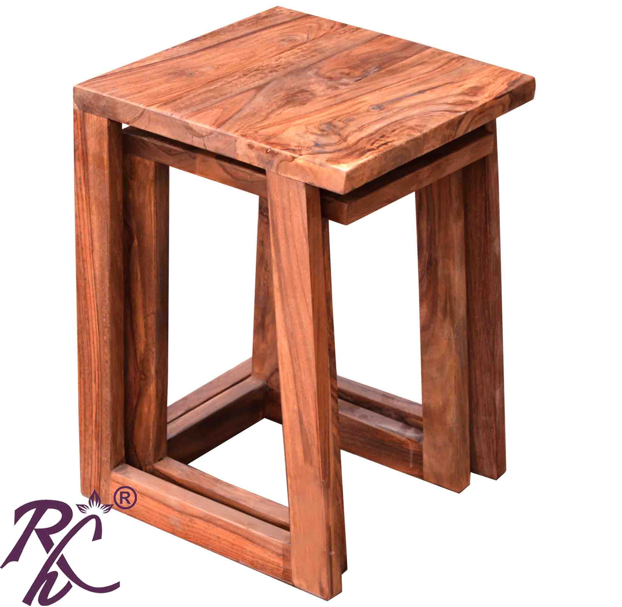 Solid Wood Wooden Lamp Table | Lamp Side Table | Side End Table | Zee Nesting Table