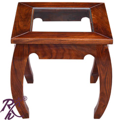 Solid Wood Wooden Lamp Table | Lamp Side Table | Side End Table Glass Top