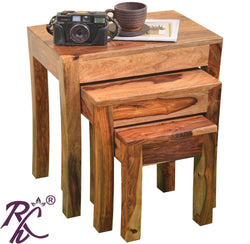 Solid Wood Wooden Achillies Design Lamp Table | Lamp Side Table | Side End Table | Nesting Table