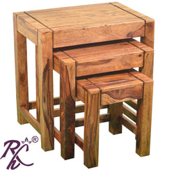 Solid Wood Wooden Group Design Lamp Table | Lamp Side Table | Side End Table | Nesting Table