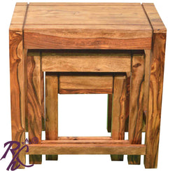 Solid Wood Wooden Group Design Lamp Table | Lamp Side Table | Side End Table | Nesting Table