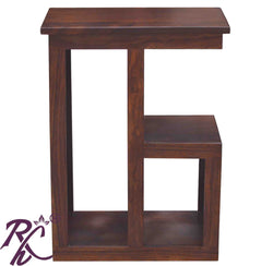 Solid Wood Wooden Lamp Table | Lamp Side Table | Side End Table G Shape