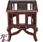 Solid Wood Wooden Lamp Table | Lamp Side Table | Side End Table Glass Top