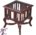 Solid Wood Wooden Lamp Table | Lamp Side Table | Side End Table Glass Top