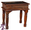 Solid Wood Jiksa Jali Design Lamp Side Table
