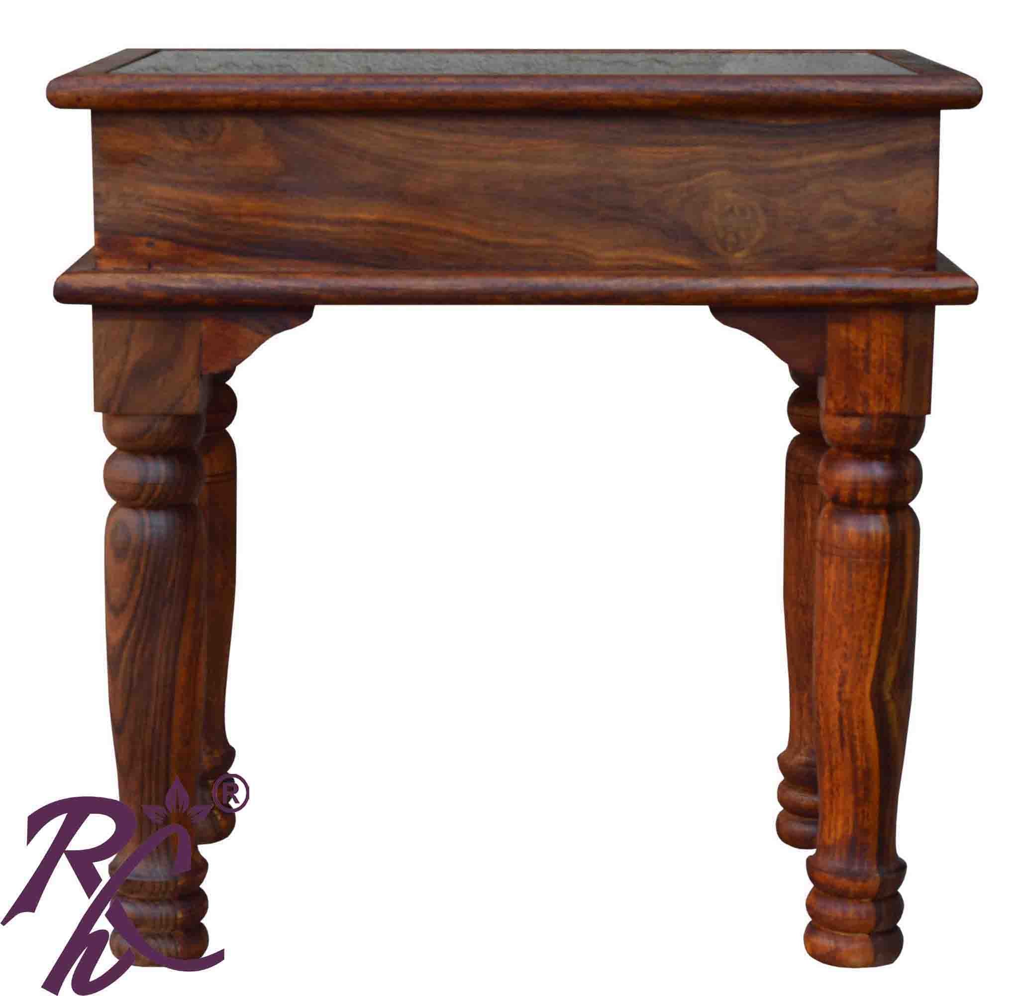 Solid Wood Jiksa Jali Design Lamp Side Table