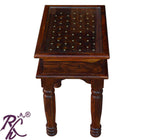 Solid Wood Jiksa Jali Design Lamp Side Table