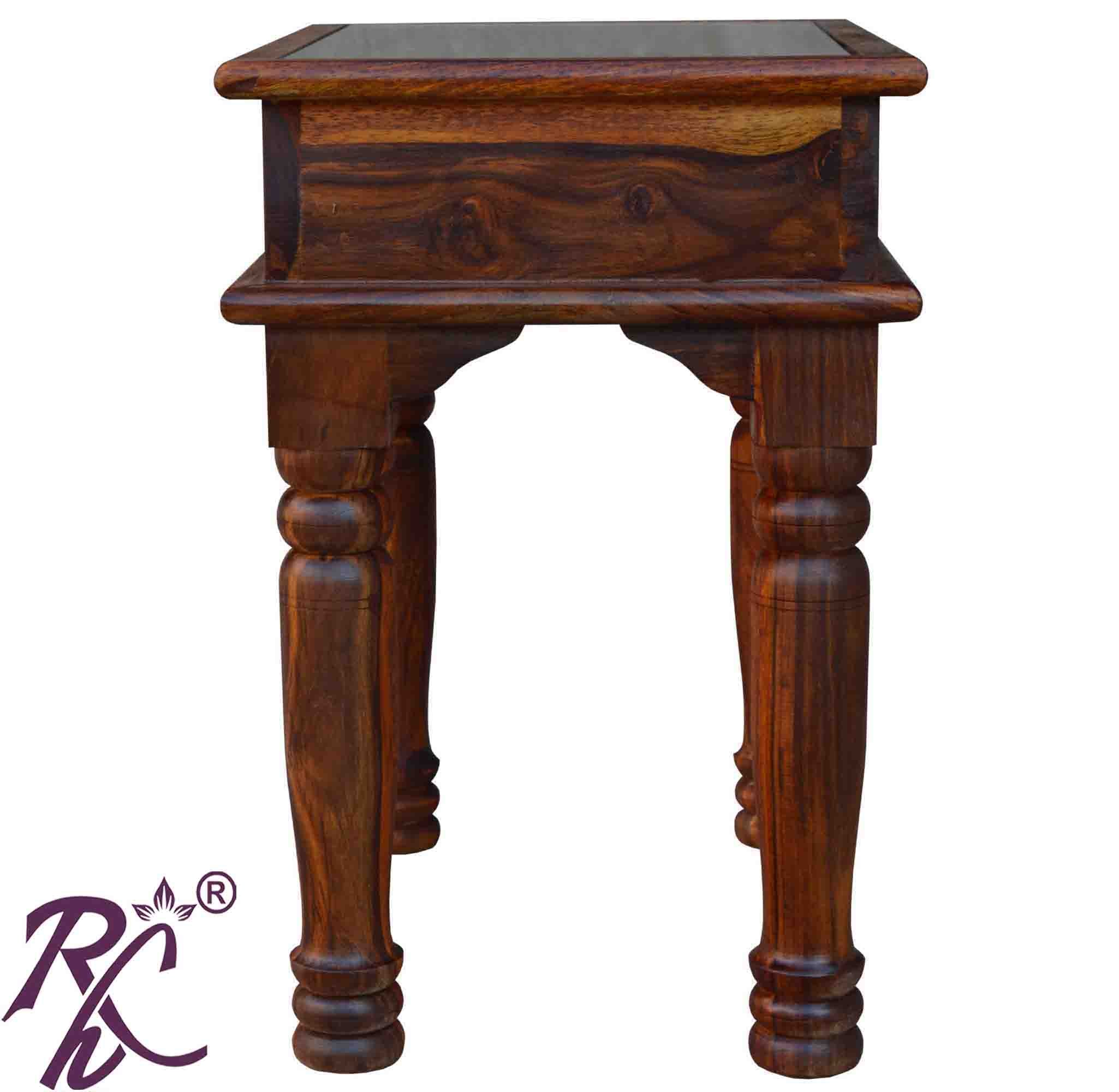 Solid Wood Jiksa Jali Design Lamp Side Table