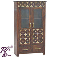 Solid Wood Brass Work L+T Design Kitchen Cabinet Small