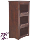 Solid Wood Three Glass Doors Kitchen Crockery Unit