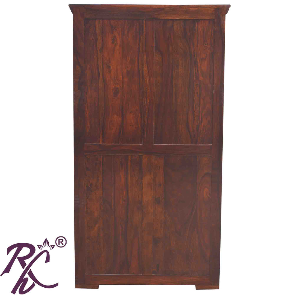 Solid Wood Three Glass Doors Kitchen Crockery Unit