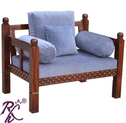 Solid Wood Jiksa Jali Seethe Sofa 1 Seater