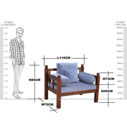 Solid Wood Jiksa Jali Seethe Sofa 1 Seater