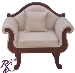 Solid Wood Mayur Design Sofa One Seater