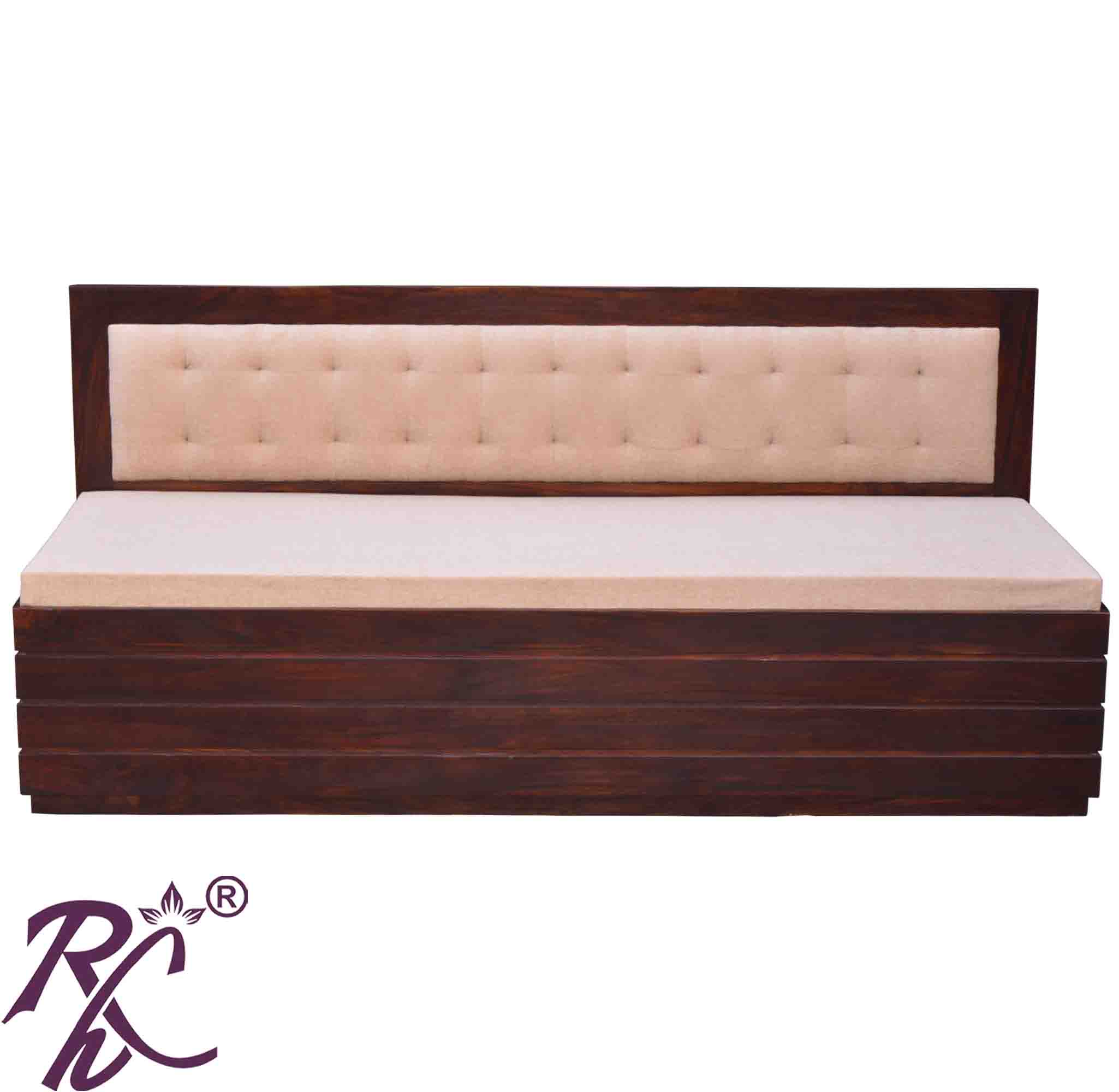 Solid Wooden Stripe Sofa Cum Bed