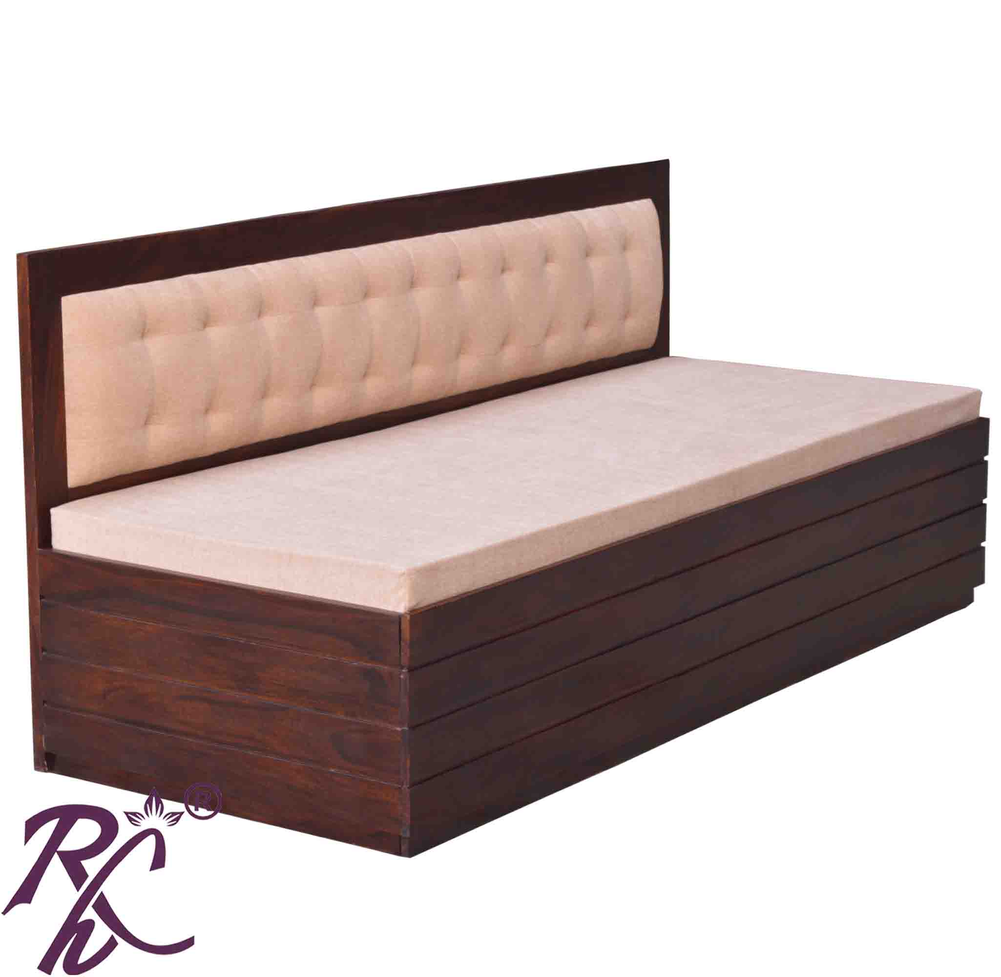 Solid Wooden Stripe Sofa Cum Bed