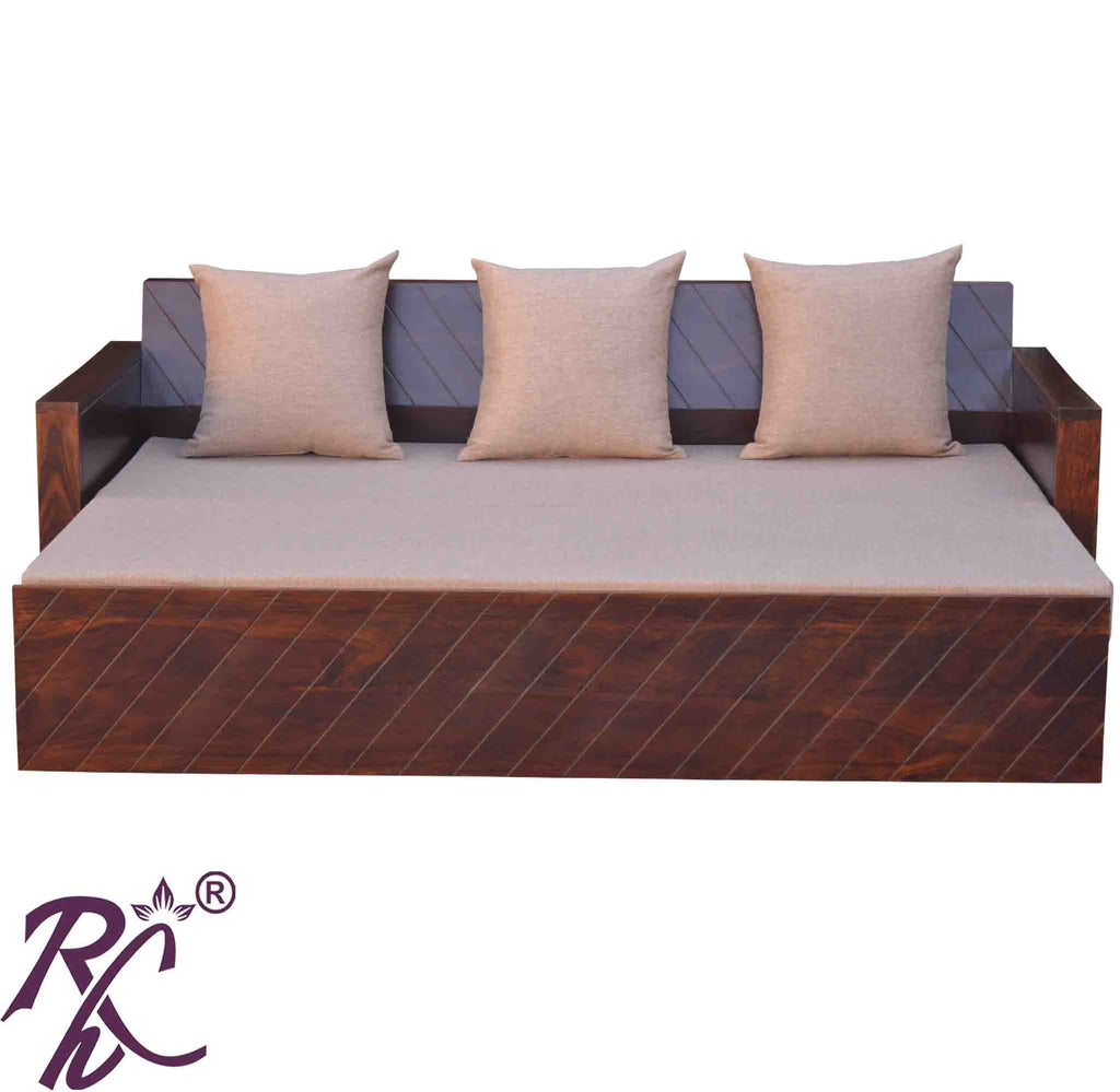 Solid Wooden Sofa Cum Bed