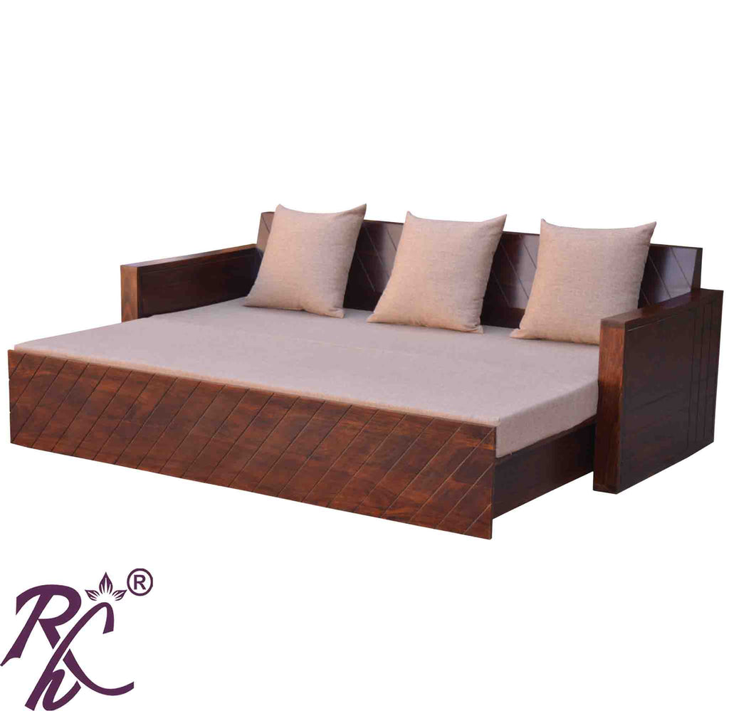 Solid Wooden Sofa Cum Bed