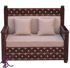Solid Wood Brass L+T Design Sofa 2 Seater