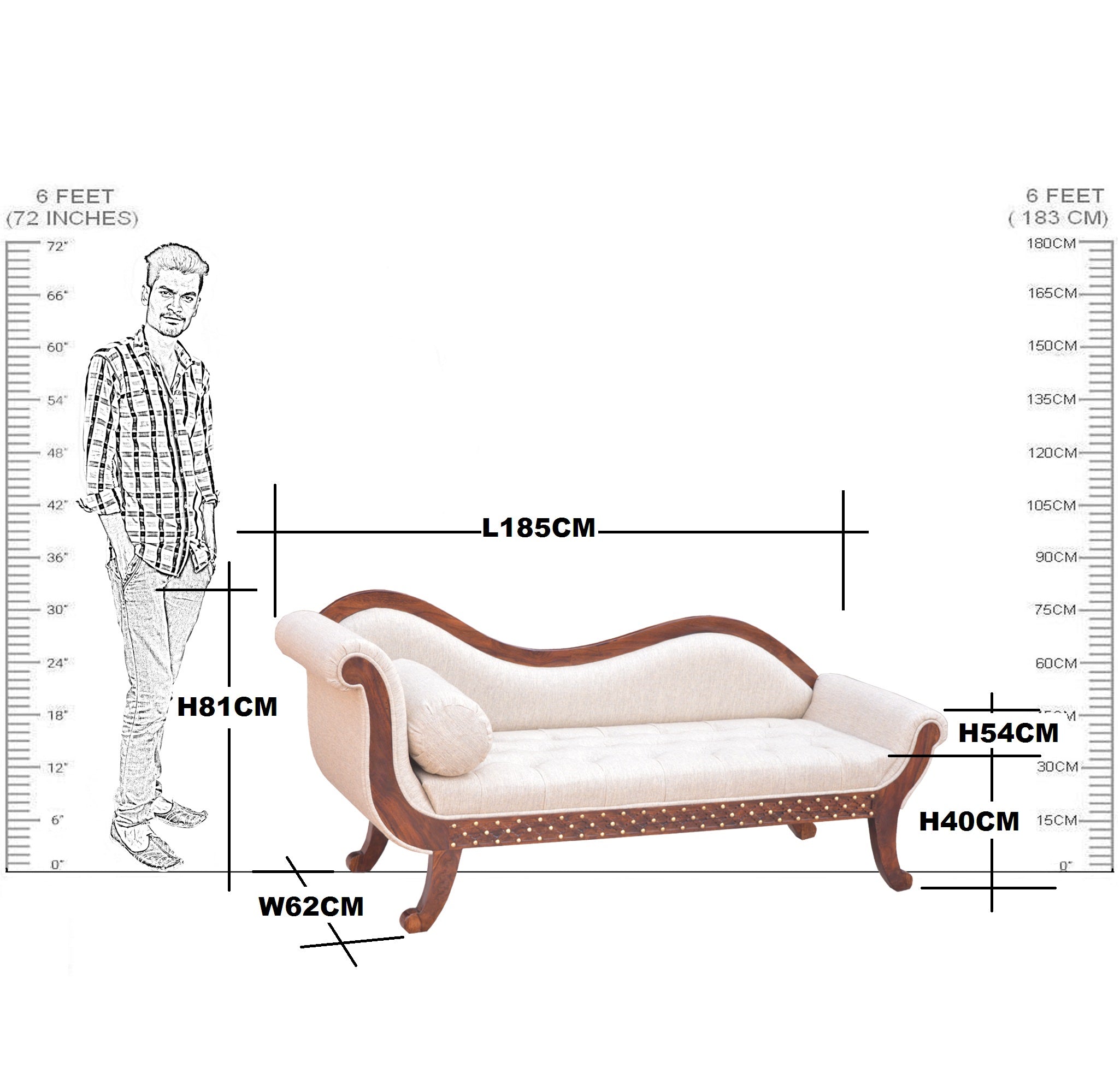 Solid Wooden Jiksa Jali Design Couch