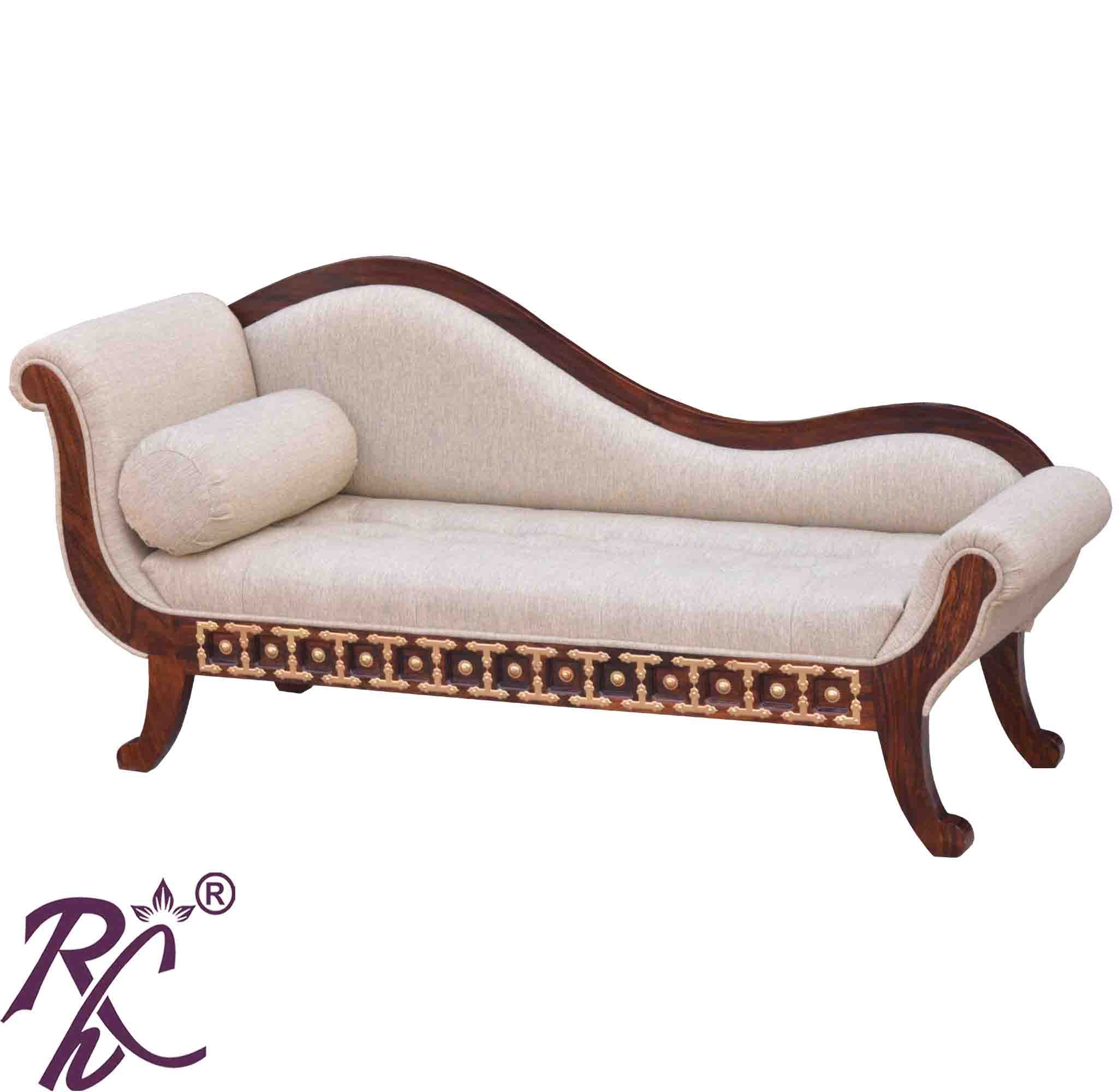 Solid Wooden Brass L+T Design Couch
