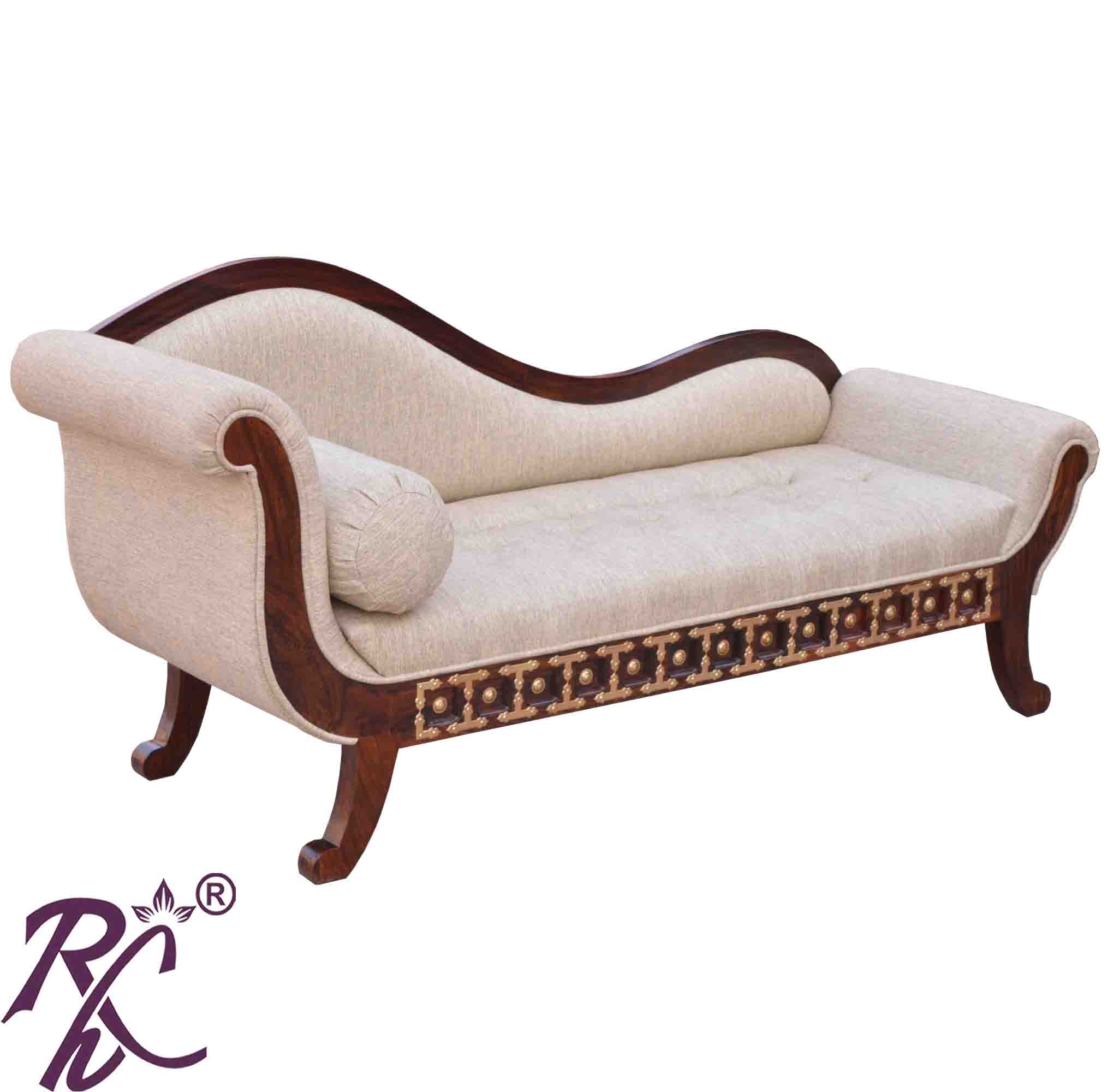 Solid Wooden Brass L+T Design Couch